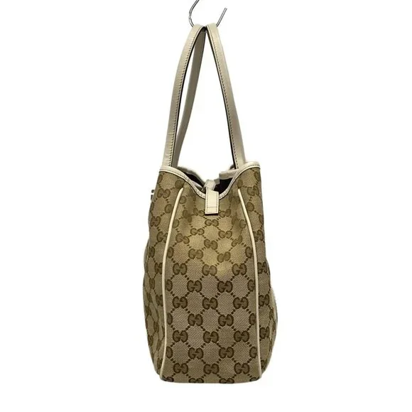 GUCCI GG Twins, GG Pattern Beige Dark Brown White Jacquard Leather -506-060625